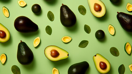 Fresh avocado on background