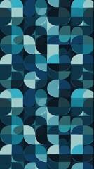 A blue and black abstract pattern with circles