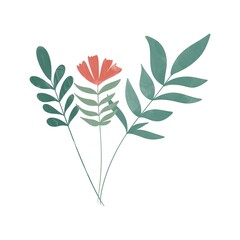 Botanical art with different types of foliages