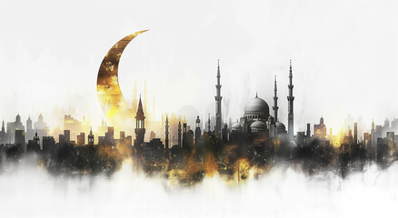 Abstract islamic ramadan and eid greeting