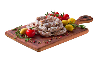a pile tradition mini spicy pork dry cured salami sausages 