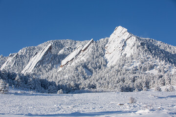 Boulder Flatirons and Snow © George Erwin Turner