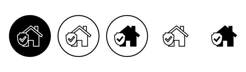 Obraz premium House insurance icon set. house protection icon.