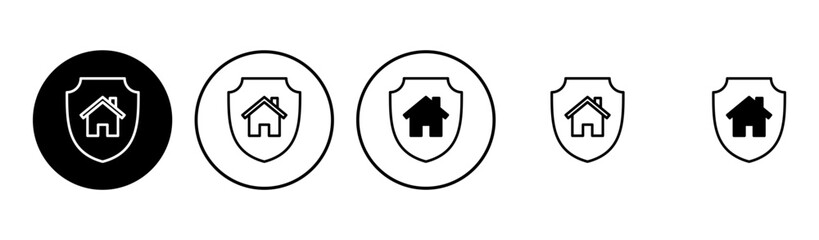 Home insurance icon set. home protection icon - obrazy, fototapety, plakaty