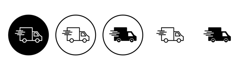 Fast shipping delivery truck icon set. Delivery truck icon. fast delivery icon © AAVAA