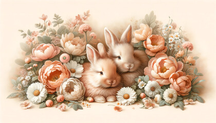 Spring Bunnies in Peach Blossom Bliss. Peach fuzz color of the year.