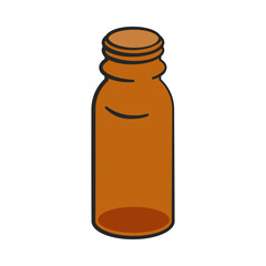 Amber glass bottle empty in vector illustration - 747663217