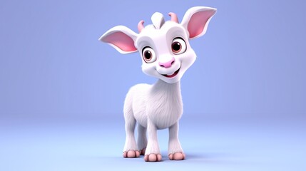 A cute cartoon goat character Ai Generative