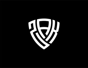 ZAK creative letter shield logo design vector icon illustration