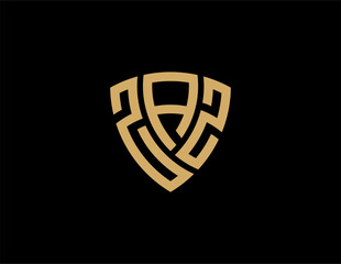 ZAZ creative letter shield logo design vector icon illustration