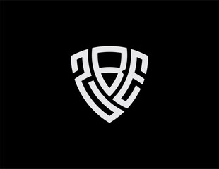 ZBE creative letter shield logo design vector icon illustration