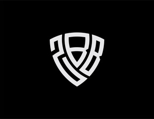 ZBB creative letter shield logo design vector icon illustration