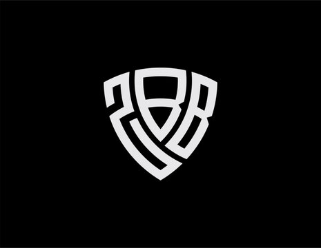 ZBB creative letter shield logo design vector icon illustration