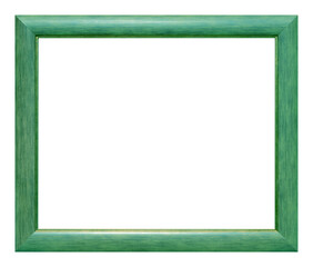 Green wooden frame isolated on the white background