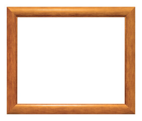 Brown wooden frame isolated on the white background