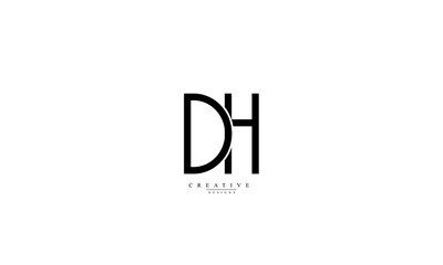 Obraz premium Alphabet letters Initials Monogram logo DH HD D H