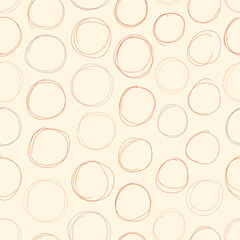 Vector seamless polka dot pattern. Boho polka dot ornament. Ink illustration. Hand drawn ornament for wrapping paper. Geometric pattern for wrapping paper.