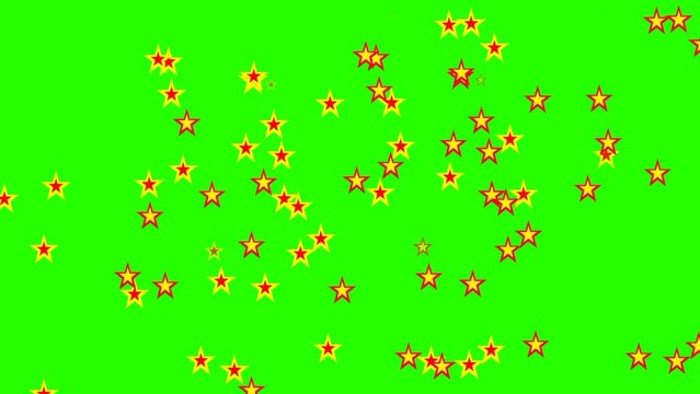 Star Falling on green background Stock Video.