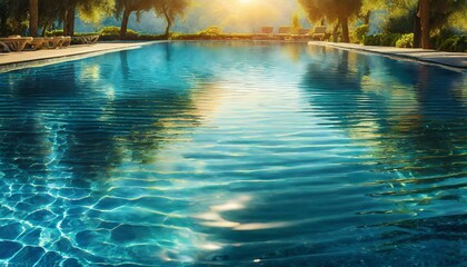  Beautiful blue texture of water. The waves shimmer in the sun. Relax by the pool in summer