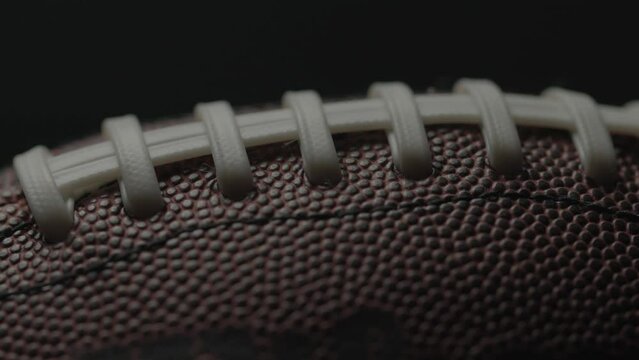 Dramatic, cinematic macro texture shots of a football
