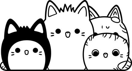 Cat peeking sketch drawing