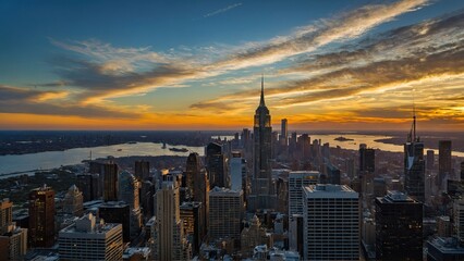 the view of the sky and tall buildings in the middle of the city is a treat for the eyes