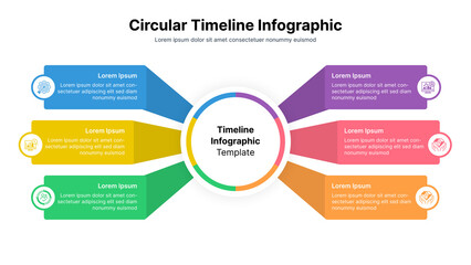 Infographic design template with 6 steps