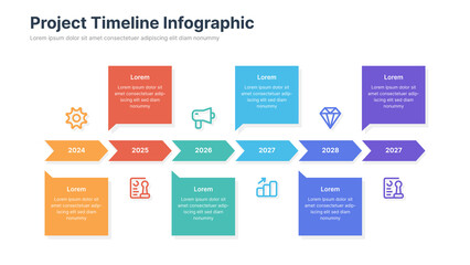 Modern infographic design template with 6 steps