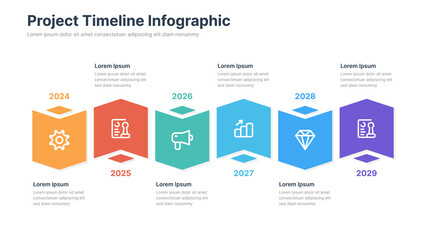 Infographic design template with 6 steps