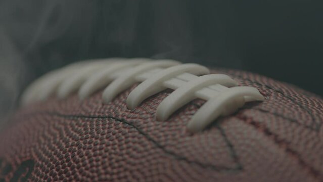 Dramatic, cinematic macro texture shots of a football