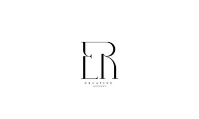 Alphabet letters Initials Monogram logo ER RE E R