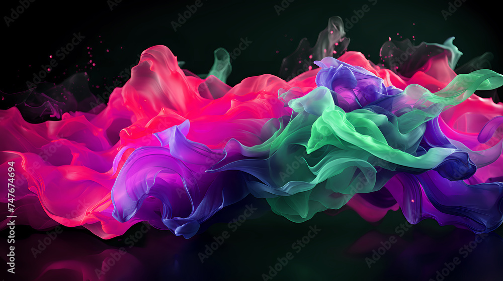 Aufkleber vibrant abstract ink clouds. surreal waves of color flow in an abstract ink cloud design, a versatil