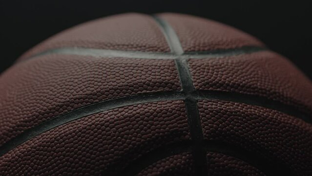 Dramatic, cinematic macro texture shots of a basketball