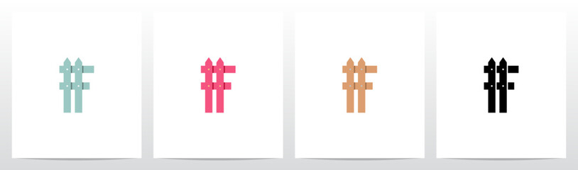 Fence Guard Rail Hedge Initial Letter Logo Design F