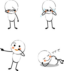 可愛い棒人間のポーズイラスト