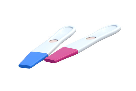 Scattered pregnancy tests isolated on white background. 3d render