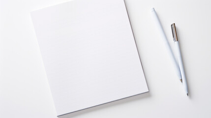 A sleek pen hovering over a blank page - obrazy, fototapety, plakaty