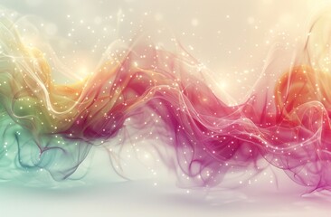 An abstract background with swirls and waves and sparkle bokeh. 