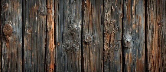 This photo showcases a wooden wall with peeling paint, revealing the beauty of its weathered texture.