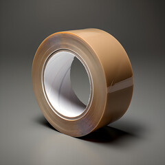 Close-Up View of Rolled Adhesive Tape with Translucent Finish against White Background