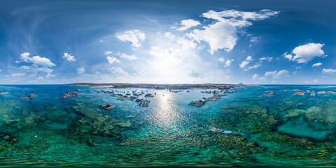 360 photo, Fishing farm village in Phu Quy Islands, Binh Thuan province, Viet Nam