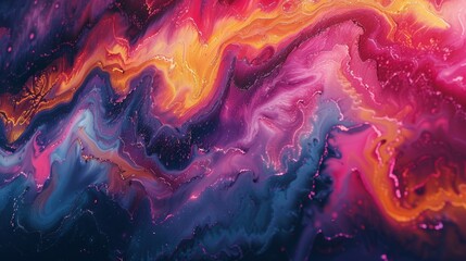 Abstract Marbled Fluid Art in Warm and Cool Tones. Abstract background. 
