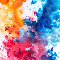 Swirling Dance of Vivid Inks in Water. Abstract background. 