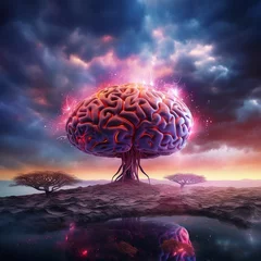 Tuinposter brain in the storm © Tahir