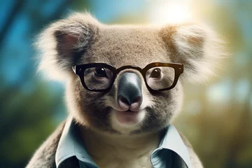 Zelfklevend Fotobehang a koala, cute, adorable, koala wearing clothes © Salawati