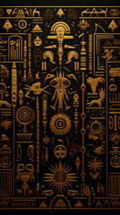 abstract ancient pattern black and gold