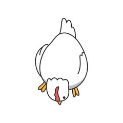 chicken line icon on white background for web design and mobile app