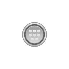 シンプルなイラスト_黒いRS-232Cケーブル 8ピン オス_差込口（ポート）