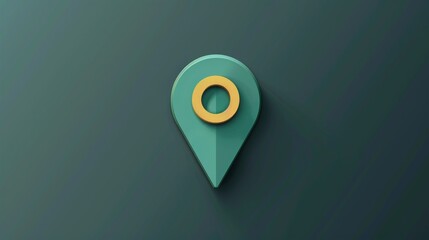 gps location pin for use on Maps with  solid green background - obrazy, fototapety, plakaty