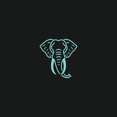elephant logo style design Vector illustration of an elephant head